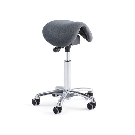 Saddle stool DERBY, dark grey fabric