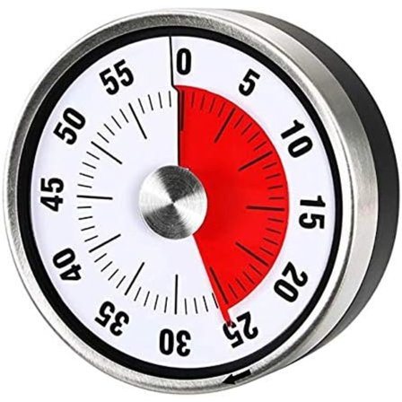 Magnetisk Mekanisk Kjøkken Timer - Nedtellingstimer 60 Minutter Visuell Tidshåndteringsverktøy Baking Matlaging Dampende