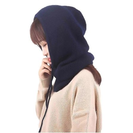 Dame Balaclava Huva Vinter Kashmir Strikket Beanie Hat Ski Mask Skihue Udendørs
