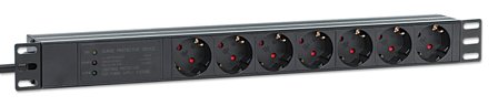 INTELLINET INT 19" 1U Rack Mount 7-Output Power Distribution Unit (PDU)