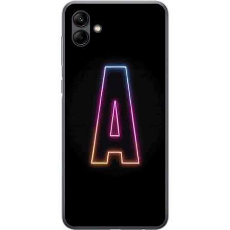 Yhteensopiva Puhelinkuori Samsung Samsung Galaxy A05 Minimalistinen neonkirjain A sateenkaarenvärisessä valossa mustaa taustaa vasten modernissa typ