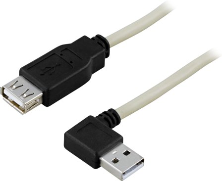 Deltaco USB2-102A - USB-forlengelseskabel - USB til USB - 20 cm