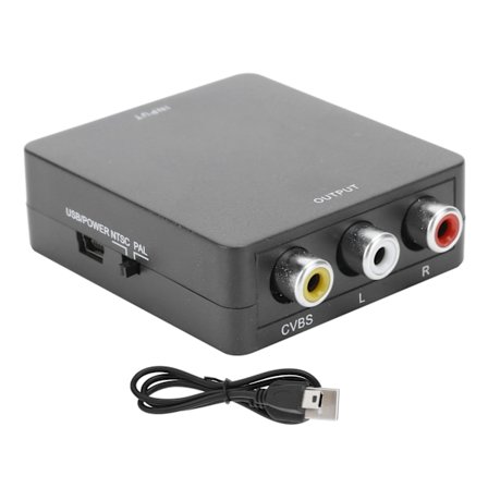 Mini HDMI till AV Konverter Box Video RCA AV CVSB L / R 1080P HDMI2AV Adapter HDTV Svart