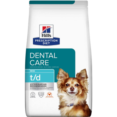 Hill's Prescription Diet Dog - Hills Prescription Diet Canine t/d Dental Care Mini Chicken - Dry Dog Food 3 kg - Hund - Hundefôr & hundemat - 