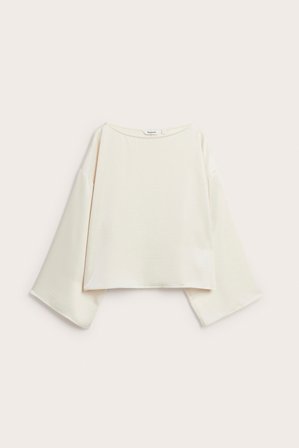 Kappahl | Satinblus med vida ärmar Offwhite XL | Offwhite