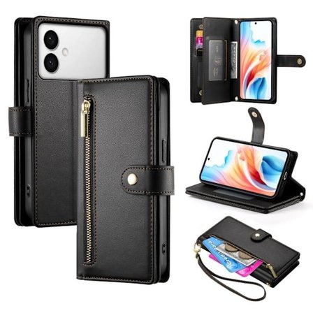Samsung Galaxy S26 Edge Wallet Cover with Detachable Straps - Black