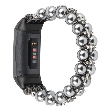 Fitbit Charge 4 / 3 stilfuld urrem med to rækker - Sort