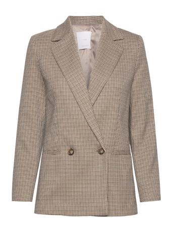 Cross Button Blazer Blazers Double Breasted Blazers Beige Mango*Betinget Tilbud