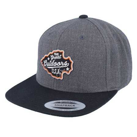 Wild Spirit - Grijs snapback Cap - The Great Outdoors Usa Charcoal/Black Snapback @ Hatstore