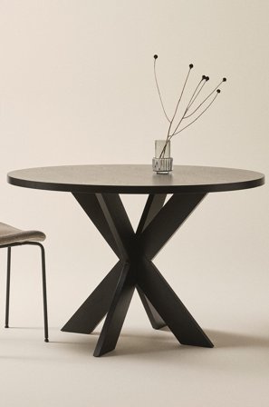 Jotex - Spisebord Ø 120 Cm Black mdf / metall - LUGNVIK - Kjøp Spisebord hos Jotex