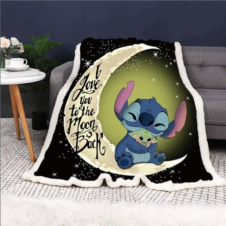 3D-digitaltryckt filt, Stitch Lammfleece tjock filt, Barnfilt med luftkonditionering