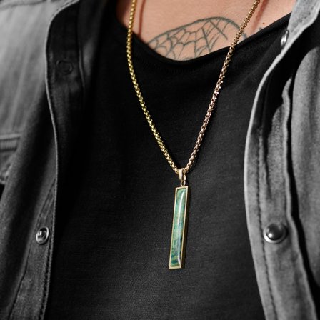 Orisun Abel African Jade Necklace for Men - Steel necklaces