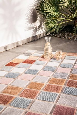 Washable Indoor/Outdoor Rug Checkered Kumba Multicolor Small Oeko-Tex