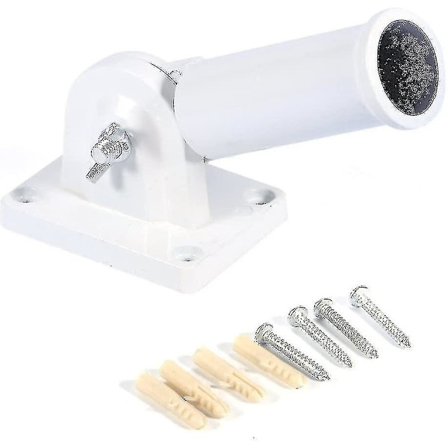 Flagghållare Väggmonterad Justerbar Hållare Fäste Vit Metall Flaggstång Vindstrumpa - Snngv