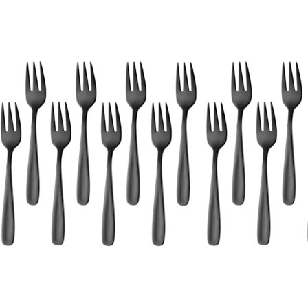 Kakegafler, 12 stykker, dessertgafler, kakegafler i rustfritt stål, fruktgafler, liten gaffel for bryllup, kake, te, 13,6 cm lang