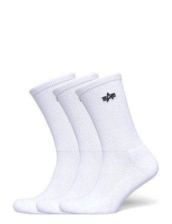 Alpha Industries Basic Socks 3 Pack - White - 39-42