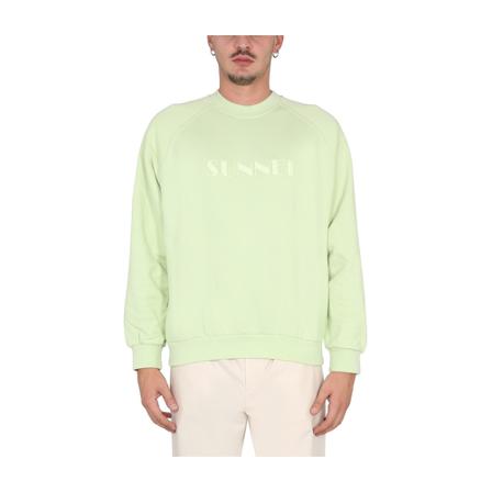 Sunnei Crewneck Sweatshirt Grøn, Herre Sweatshirts, Størrelse: XL