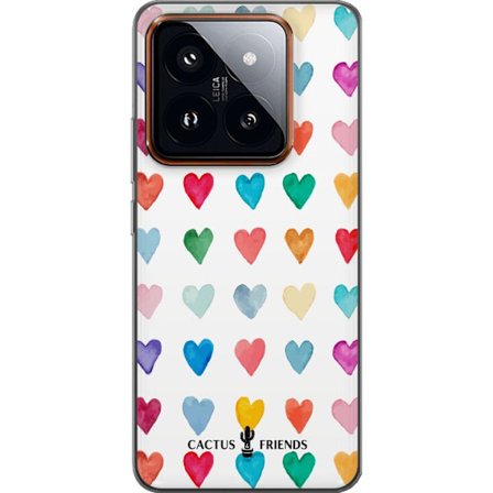 Yhteensopiva Puhelinkuori Xiaomi Xiaomi 14 Pro Cactus and Friends - Watercolor Love Grid