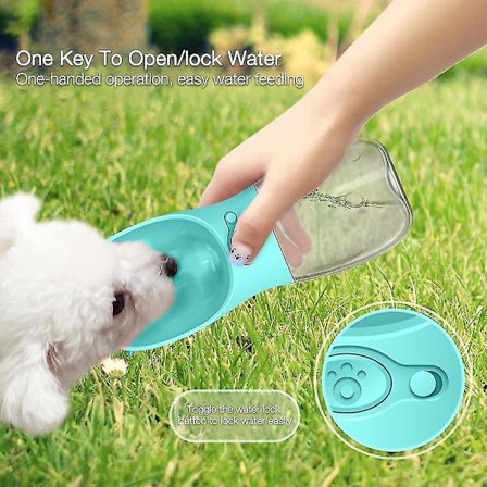 Vattenflaska för hund 550 ml, bärbar vattenflaska för hundar, hunddrickflaska