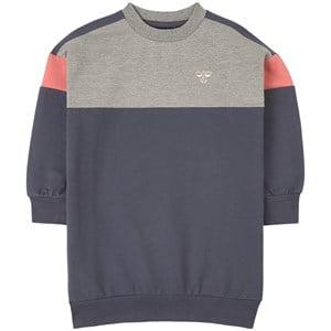 Kids - Hummel Navy Logo Colourblock Sweat Dress 8 years (128 cm) - Dresses - 8 years (128 cm) - Navy
