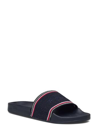 Essential Shiny Knit Pool Slide Blue Tommy Hilfiger