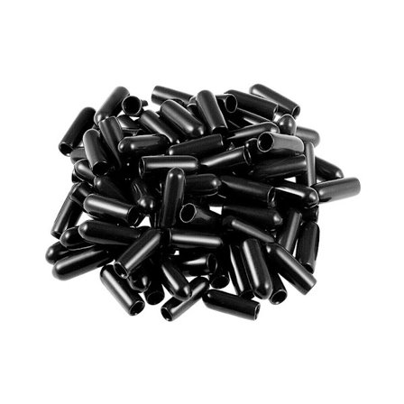 100 stk Runde Gummi Endestykker Rør Bolte Hætte Dæk Skruegevind