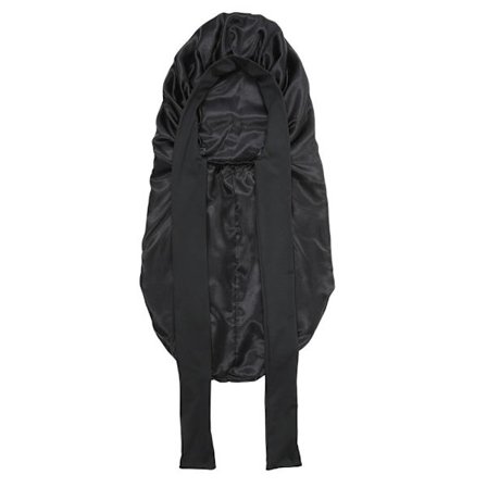 Satin Hårhætte Lang Hovedbeklædning SORT