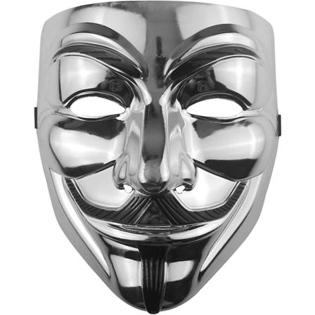 Udekit Hacker Anonymous Maske Guld V for Vendetta Maske til børn Kvinder Mænd Halloween Fest Kostume Cosplay Guld