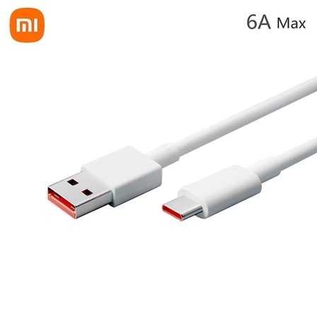 Xiaomi USB Type-C-kabel 6A Super Fast Charging Data Cable Hållbar TPE USBA till USBC Laddningskabel Vit Ingen