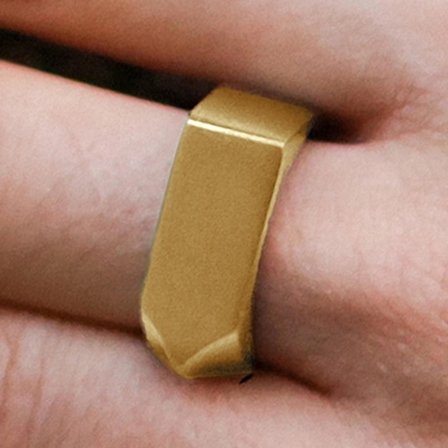 Anel Dourado Vincent para homens - Anéis em aço