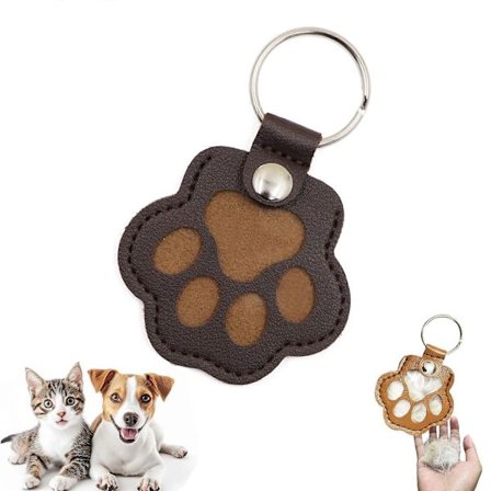 Koiran turkin säilytys avaimenperä Söpö nahkainen tassu avaimenperä Lemmikkieläinten karvojen muisto Laukun viehätys kissojen ja koirien ystäville