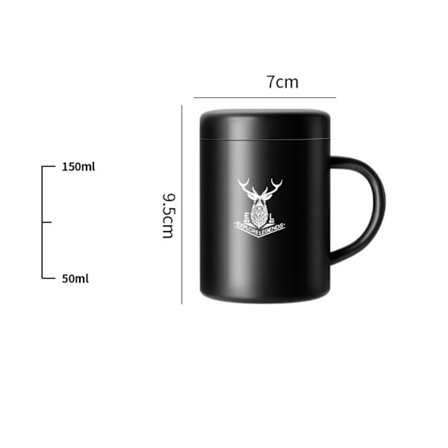 Kaffekopp Dubbelbottnad Mugg SVART 150ML 150ML