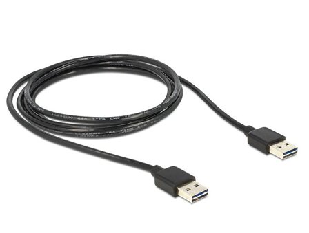 Delock Cable EASY-USB 2.0 Type-A male > EASY-USB 2.0 Type-A male 2 m black