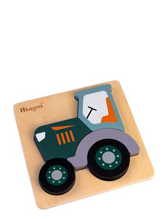Tractor Puzzle In 100 % Fsc Wood Patterned Magni Toys