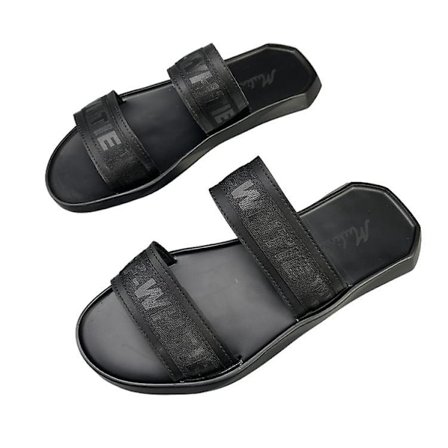 Herr Sandaler i Andningsbart Nappa och Lädertofflor