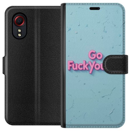 Kompatibelt Plånboksfodral till Samsung Galaxy Xcover 5 Provokativ rosa text