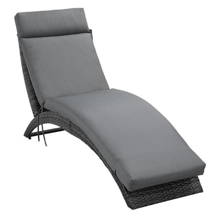 Rootz liggunderlag - Solstolsdyna - Trädgårdsstolsdyna - Kudde - Polyester/PP Fyllning - Mörkgrå - 196 x 55 x 8 cm