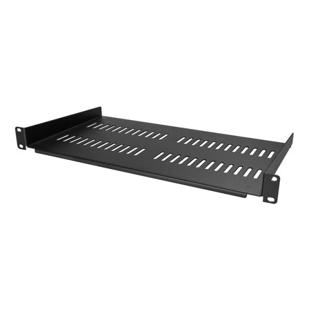 StarTech 1U Vented Server Rack Cabinet Shelf, 10in Deep Fixed Cantilever Tray, Rackmount Shelf for 19" AV/Data/Network Equipment Enclosure with Cage