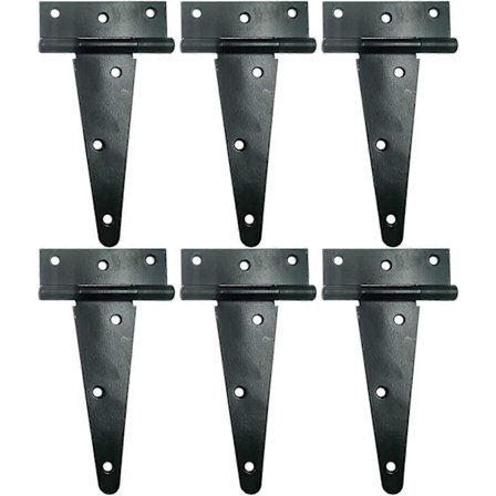 6 stk. Kraftige T-hængsler T-beslag T-remhængsler Skurhængsler Lågehængsler Ladehængsler Hegnshængsler Dørhængsler Smedejern Rustfri Alle Størrelser 