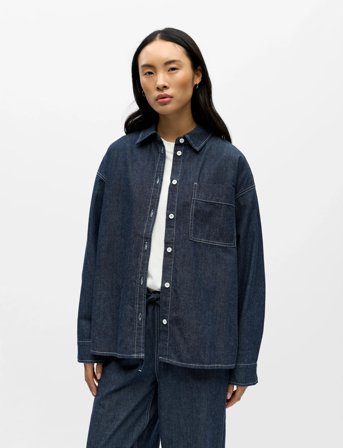 Object Objgina L/S Lo Denim Shirt Noos - Blue - 36