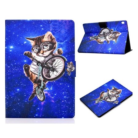 Lenovo Tab M10 kuviotulostus nahkakotelo - Pyöräily Kissa