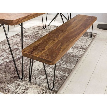 Rootz ruokapöytä - keittiön penkki - massiivipuinen penkki - 160 x 40 x 45 cm - ruskea