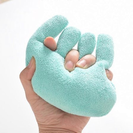 Fingerseparator Pude Håndholdt Separator Behagelig til Ældre Åndbar Anti-Liggesår Ældre Sengeliggende Patienter Fingerpleje Grøn