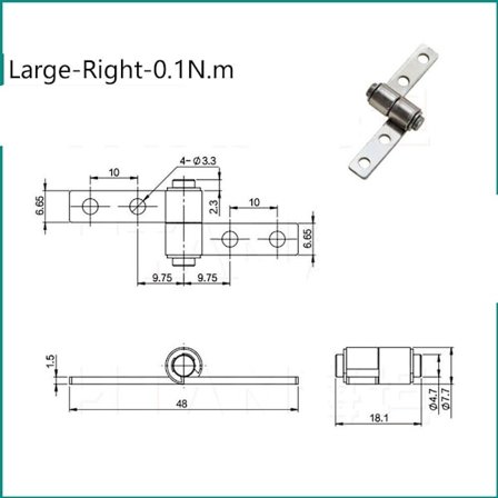 360 Graders Vridbar Dämpningsgångjärn Liten Metall 8 8