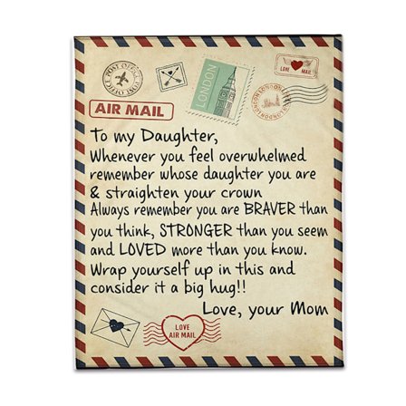 Personlig Fleecefilt Dotter Brevtryck Flygpost Flanell Täcke Gåva