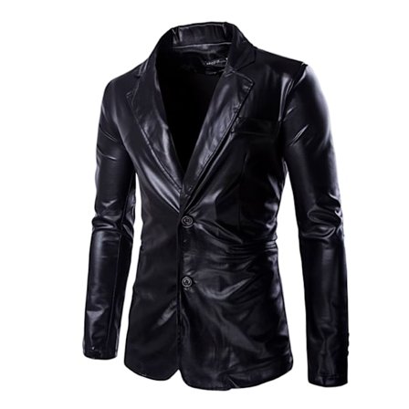 Herreblazer med hakket revers, 2 knapper, blank sportsjakke til prom