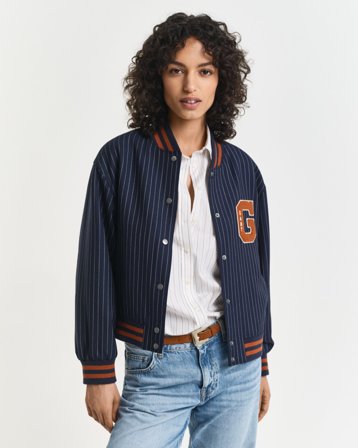 GANT Damen Pinstripe Varsity Jacke (S) Marineblau