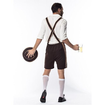 Herre Bayerske Lederhosen Tysk Oktoberfest Tradisjonelle Shorts Øl Guy Kostyme Hk -a