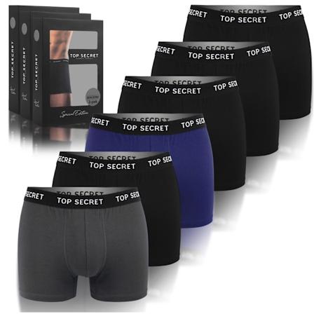 TOP SECRET - Førsteklasses Mænds Undertøj - 6-pak - Højkvalitets Klassisk Komfortabel Blød Let - Premium Boxershorts Herreboxershorts Bomuld Färgmix: 