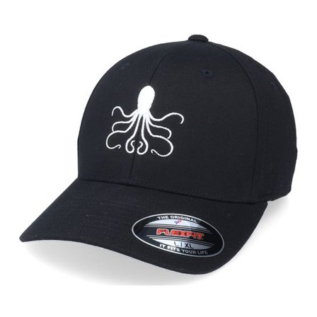Iconic - Svart flexfit Keps - Octopus Silhouette Black Flexfit @ Hatstore